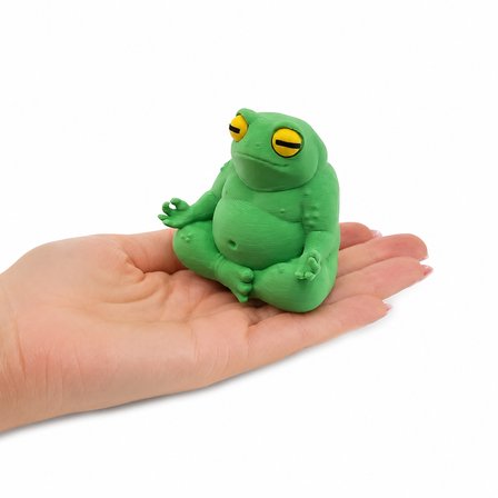 Meditasyon Yapan Kurbağa Dekoratif Masaüstü Biblo Zen Figürü Sert Plastik Ev Ofis Dekoru