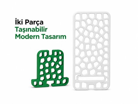 İki Parça Katlanabilir Telefon ve Tablet Standı | Taşınabilir Masaüstü Stand | Modern Tasarım |
