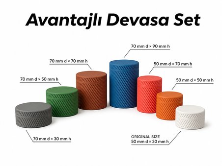 Avantajlı 7'li Kapaklı Saklama Kutusu Seti Organizer Takı Kutusu Hobi Malzeme Kutusu Masaüstü 