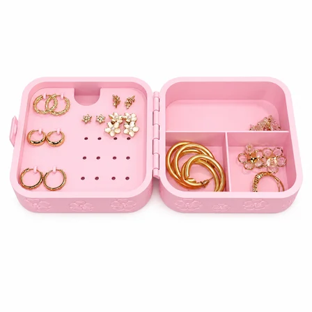 Çiçek Desenli Takı Organizer Kutusu 💍 Küpe Yüzük Kolye Saklama Kutusu 🎀 Bölmeli Kapaklı Mini