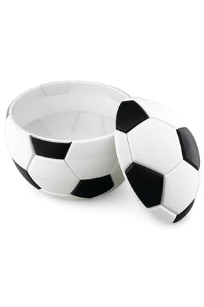 Futbol Topu Tasarımlı Kase | Kapaklı Atıştırmalık ve Patlamış Mısır Kasesi | Çok Amaçlı Sunum Kasesi