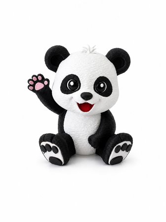 Sevimli Panda Dekor Figürü | El Sallayan Panda Biblo | Masa Üstü Dekorasyon | Ev ve Ofis Süsü |