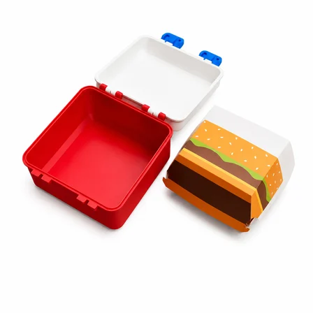 Fast Food Taşıma Kutusu Hamburger Saklama Kabı Büyük Boy Beslenme Kutusu Hamburger Taşıma Kabı