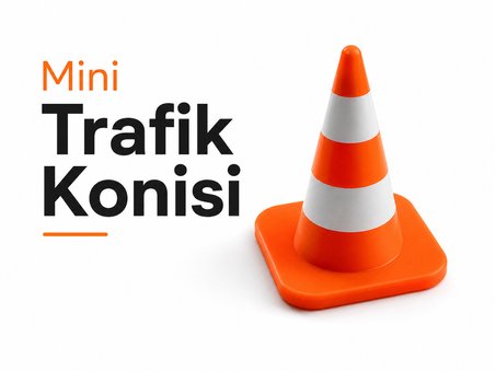 Mini Trafik Konisi | Dekoratif Trafik Dubası | Masaüstü Mini Uyarı Konisi | Eğitim ve Hobi Amaçlı