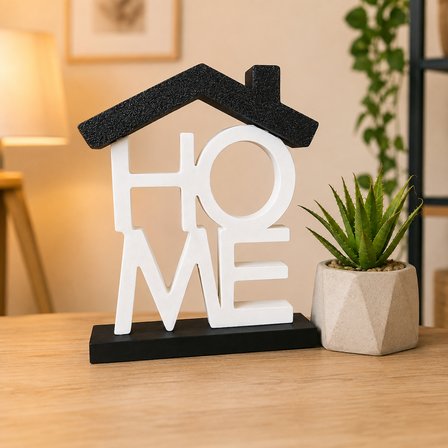 HOME Yazılı Dekoratif Masaüstü Biblo 🖤 Ev Figürlü Dekoratif Obje 🏠 Modern Ev Dekorasyonu