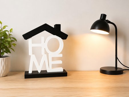 HOME Yazılı Dekoratif Masaüstü Biblo 🖤 Ev Figürlü Dekoratif Obje 🏠 Modern Ev Dekorasyonu