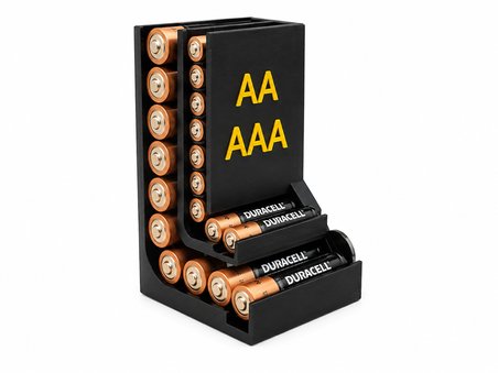 AA & AAA Pil Düzenleyici Standı | Masaüstü Pil Organizeri | Çok Amaçlı Pil Saklama ve Düzenleme Standı