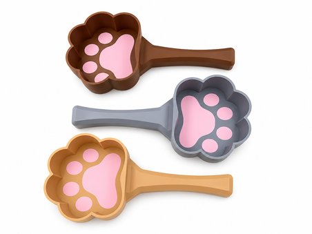 Kedi Patisi Tasarımlı Mama Küreği | Evcil Hayvan Mama Ölçeği | Kuru Mama Servis Küreği |