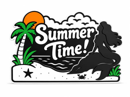 Summer Time Dekoratif Masa ve Raf Süsü | Yaz Temalı Dekor | Tropikal Ev ve Ofis Süsü |