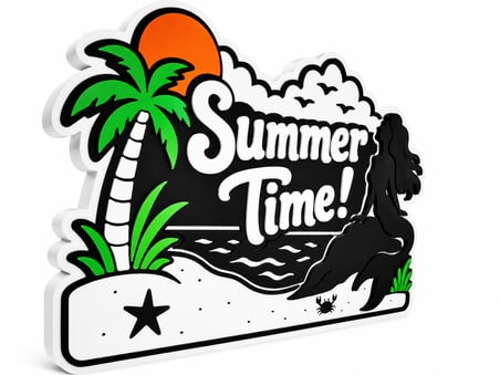 Summer Time Dekoratif Masa ve Raf Süsü | Yaz Temalı Dekor | Tropikal Ev ve Ofis Süsü |