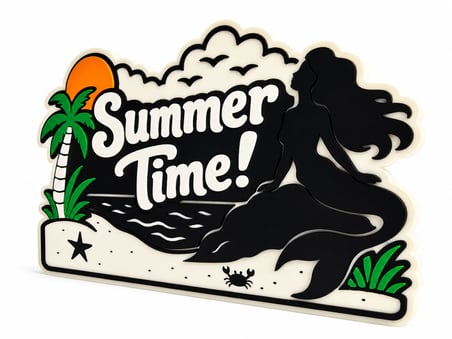 Summer Time Dekoratif Masa ve Raf Süsü | Yaz Temalı Dekor | Tropikal Ev ve Ofis Süsü |