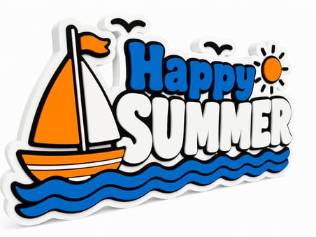 Happy Summer Dekoratif Masaüstü Yazısı – Yaz Temalı Dekoratif Süs – Ofis, Ev ve Parti Dekoru