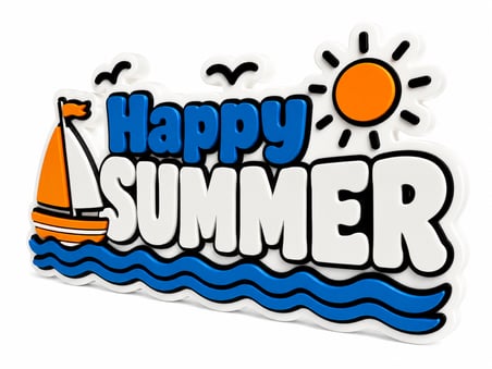 Happy Summer Dekoratif Masaüstü Yazısı – Yaz Temalı Dekoratif Süs – Ofis, Ev ve Parti Dekoru