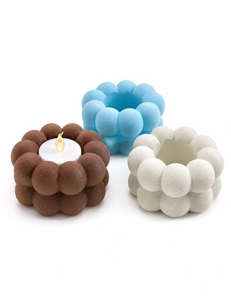 Dekoratif Mumluk | Modern Yuvarlak Tasarımlı Tealight Mum Standı | Ev, Salon, Masa ve Dekoratif Mumluk