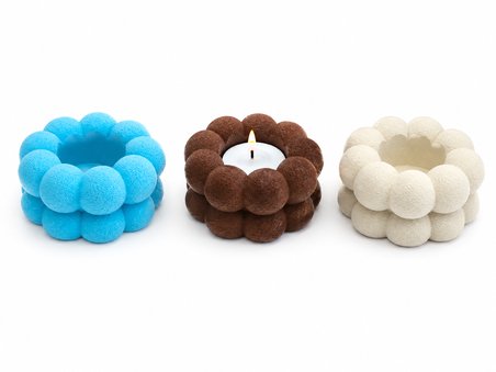 Dekoratif Mumluk | Modern Yuvarlak Tasarımlı Tealight Mum Standı | Ev, Salon, Masa ve Dekoratif Mumluk