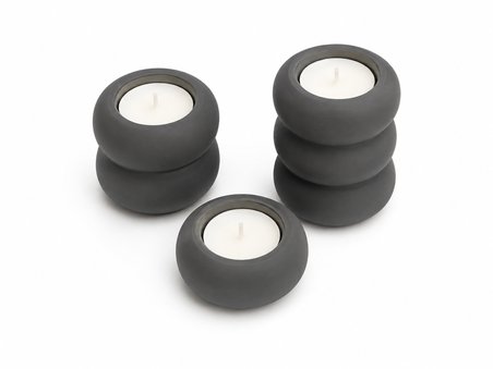 3'lü Modern Mumluk Seti | Dekoratif Tealight Mumluk | Minimal Tasarım Masa ve Salon Dekoru |