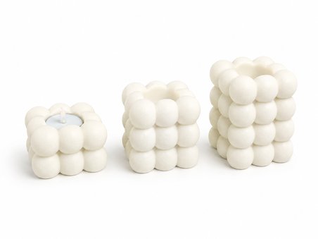 3'lü Modern Mumluk Seti | Dekoratif Tealight Mumluk | Minimal Tasarım Masa ve Salon Dekoru |