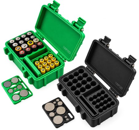 YAPI3D Çok Amaçlı Pil Saklama Kutusu – AA AAA Düğme Pil Organizer – Pil Düzenleyici – Kilitli Pil