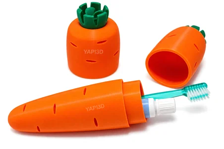 YAPI3D Havuç Tasarımlı Diş Fırçası Seyahat Kutusu | Taşınabilir Diş Fırçası Saklama Kabı |