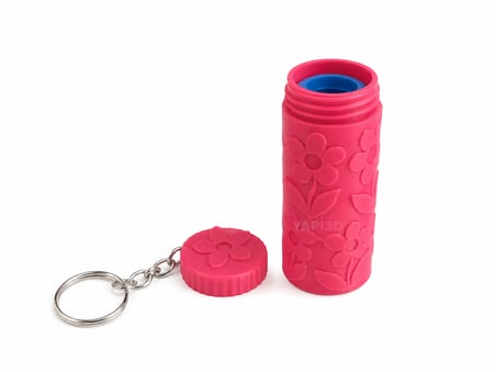 Çiçek Desenli Dudak Balmı Taşıma Kabı 71x21 mm Lip Balm Organizeri Vidalı Kapaklı