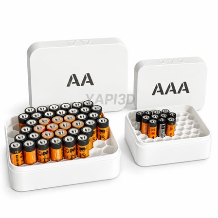YAPI3D AA AAA Pil Saklama Kutusu İkili Set Pil Düzenleyici Organizer Şarjlı ve Standart Piller 