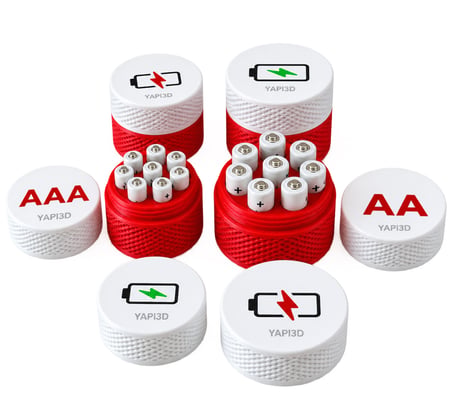 YAPI3D AA AAA Pil Saklama Kutusu 6'lı Set 3 Adet AA 3 Adet AAA Pil Organizer Düzenleyici Muhafaza ve Taşıma Kabı