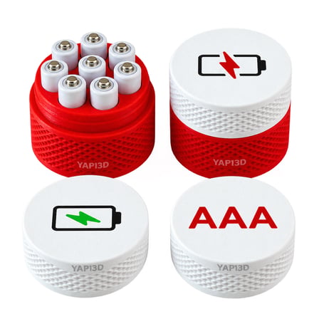 YAPI3D AA AAA Pil Saklama Kutusu 6'lı Set 3 Adet AA 3 Adet AAA Pil Organizer Düzenleyici Muhafaza ve Taşıma Kabı