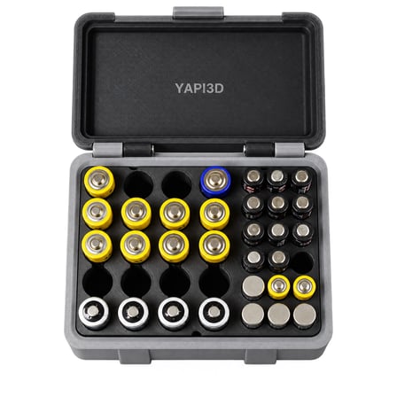 YAPI3D AA AAA Pil Saklama Kutusu Pil Organizer Düzenleyici Muhafaza ve Taşıma Kabı Bölmeli Pil Kutusu