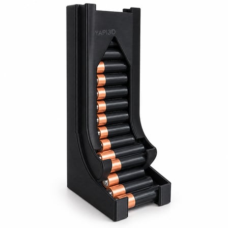YAPI3D AA AAA Pil Düzenleyici ve Dağıtıcı – 2 Bölmeli Pil Organizeri, Masaüstü Pil Standı