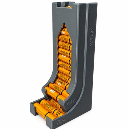 YAPI3D AA AAA Pil Düzenleyici ve Dağıtıcı – 2 Bölmeli Pil Organizeri, Masaüstü Pil Standı