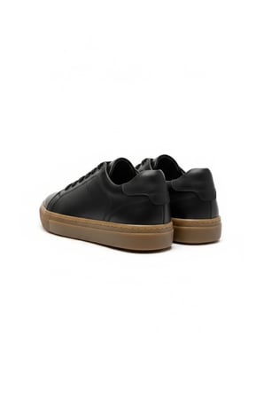 % 100 HAKİKİ DERİ SİYAH SNEAKER ERKEK GÜNLÜK AYAKKABI MRT0402261239