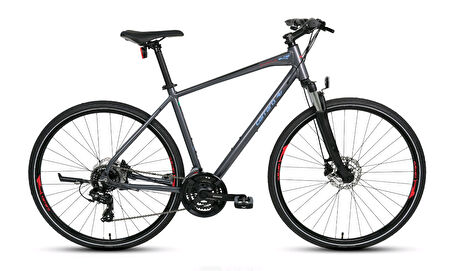 Carraro Sportive 223 28 Jant Hd Şehir Bisikleti (Antrasit Kırmızı Açık Mavi)