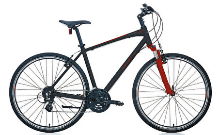 Carraro Sportive 224 28 Jant V Fren Şehir Bisikleti (Mat Siyah-Kırmızı-Antrasit)
