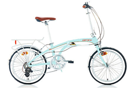 Carraro Flexi Classico 20 Jant V Fren Katlanır Bisiklet (Pastel Yeşil Beyaz)