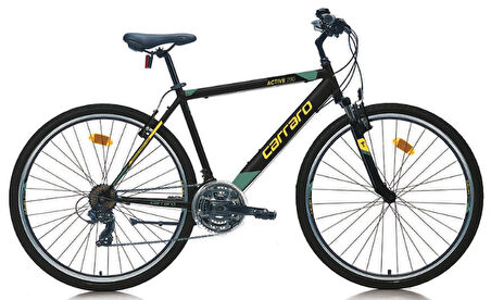 Carraro Active 290 28 Jant V Fren Şehir Bisikleti 49cm (Mat Siyah Sarı Yeşil)