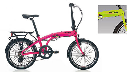 Carraro Flexi 106 20 Jant V Fren Katlanır Bisiklet (Lime Yeşil Siyah Kırmızı)