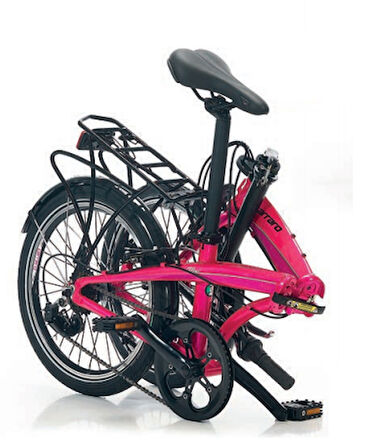 Carraro Flexi 106 20 Jant V Fren Katlanır Bisiklet (Lime Yeşil Siyah Kırmızı)