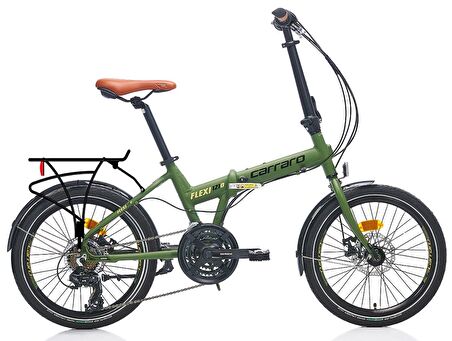 Carraro Flexi 121D 20 Jant Md Katlanır Bisiklet (Mat Haki Yeşil Siyah)