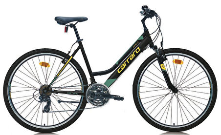 Carraro Active 292 28 Jant V Fren Şehir Bisikleti 46cm (Mat Siyah Açık Turkuaz)
