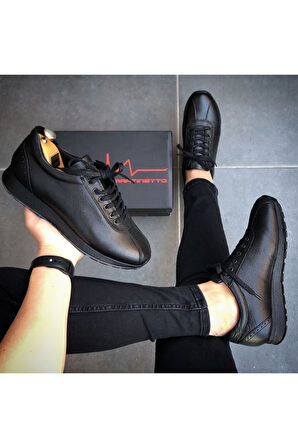 Hakiki Deri Günlük Siyah Ayakkabı