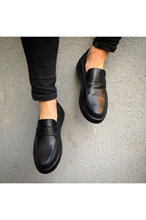 HAKİKİ DERİ EVA TABAN SİYAH GÜNLÜK ERKEK AYAKKABI MRTAEVA1000
