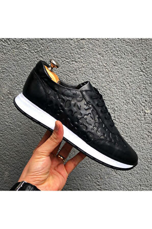 Hakiki Deri Siyah Günlük Erkek Ayakkabı