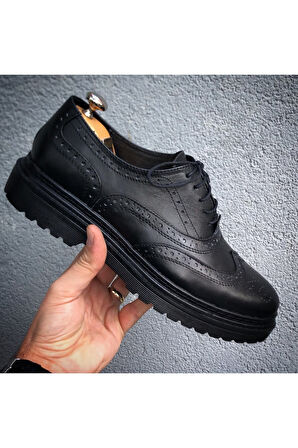 Hakiki Deri Siyah Günlük Erkek Ayakkabı
