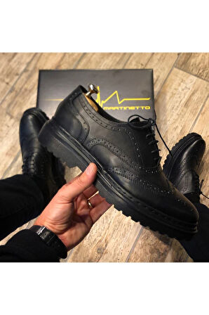 Hakiki Deri Siyah Günlük Erkek Ayakkabı