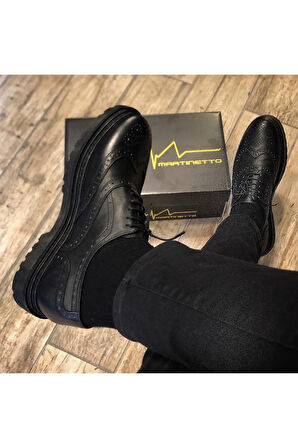 Hakiki Deri Siyah Günlük Erkek Ayakkabı