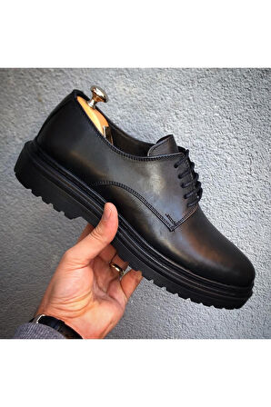 Hakiki Deri Siyah Günlük Erkek Ayakkabı