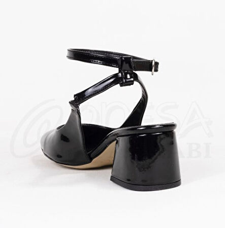 Mergenshoes Mf300 Siyah Bilek Bantlı Kadın Topuklu Ayakkabı