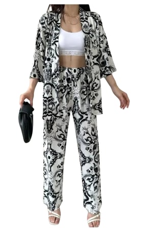Alt Üst Takım Kimono- Desenli
