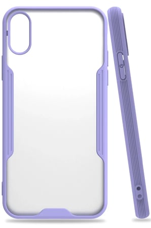 Newface Apple iPhone X Kılıf Platin Silikon - Lila