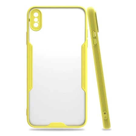 Newface Apple iPhone XS Max Kılıf Platin Silikon - Sarı